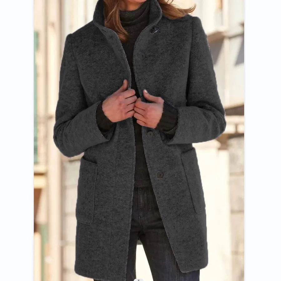 Seritza - Long Manteau Boutonné Élégant