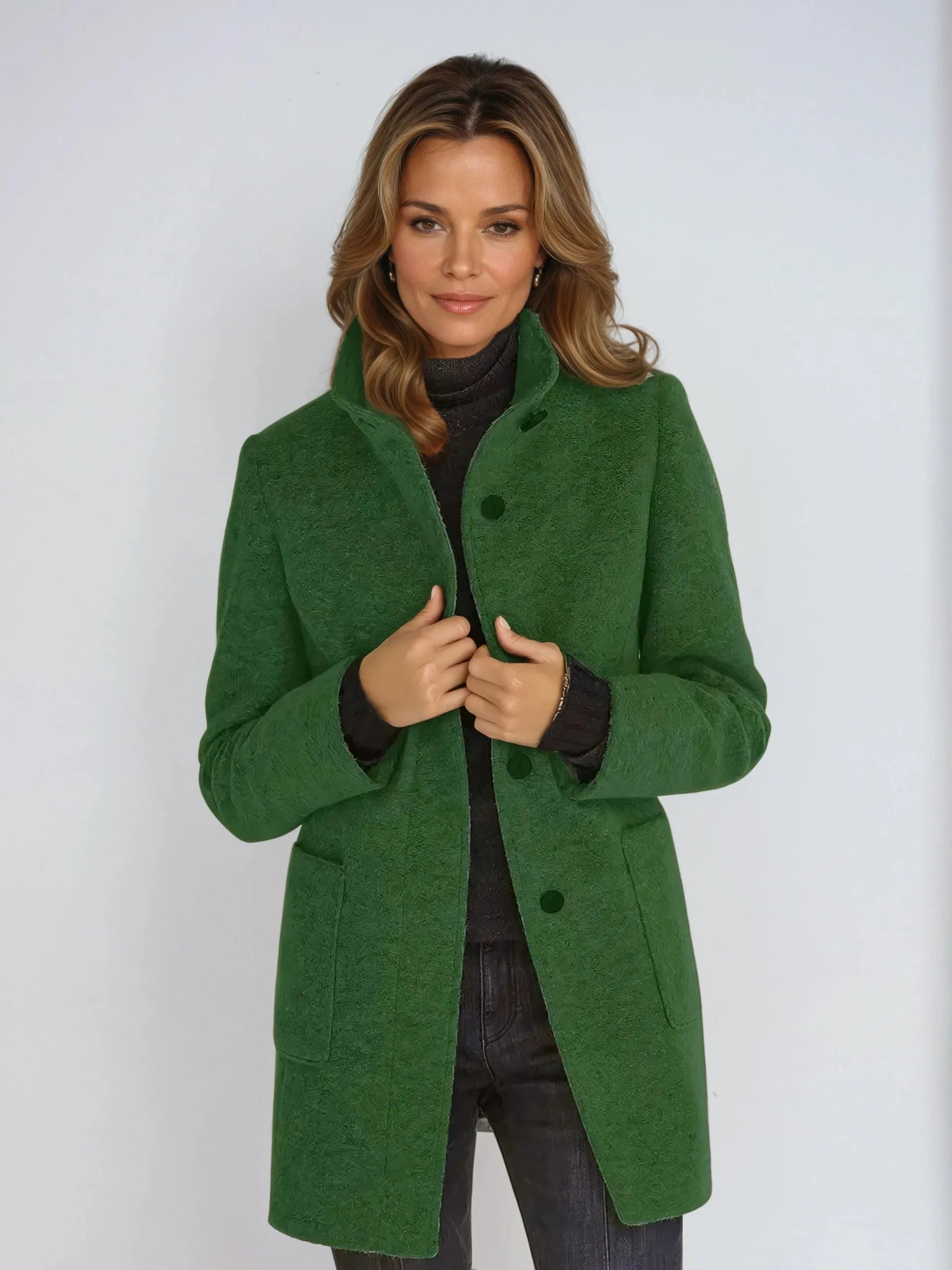 Seritza - Long Manteau Boutonné Élégant